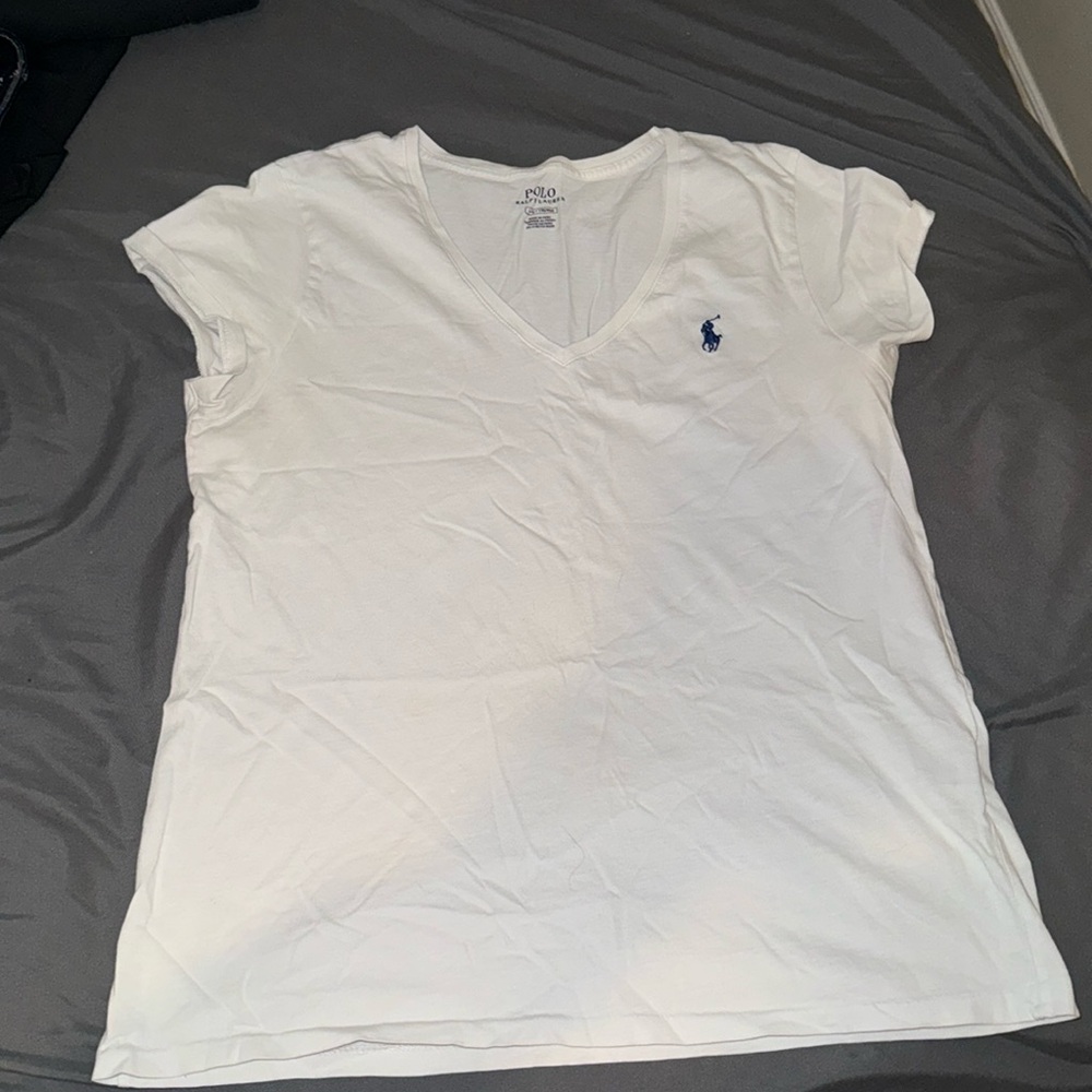 White polo v neck